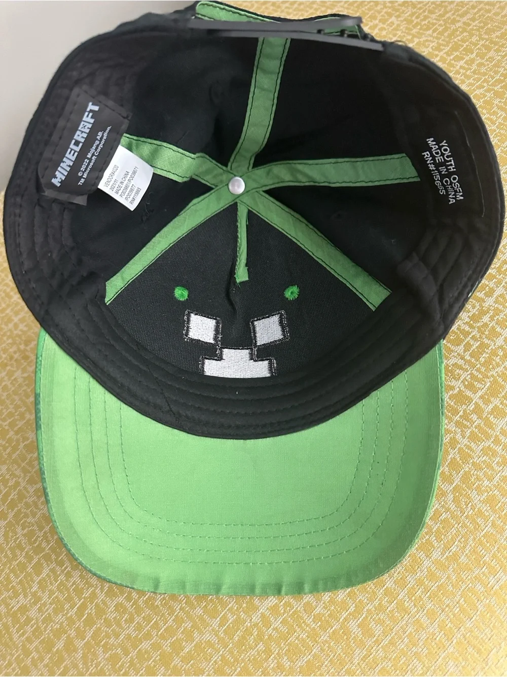 Green Pixel Creeper Kids' Baseball Cap